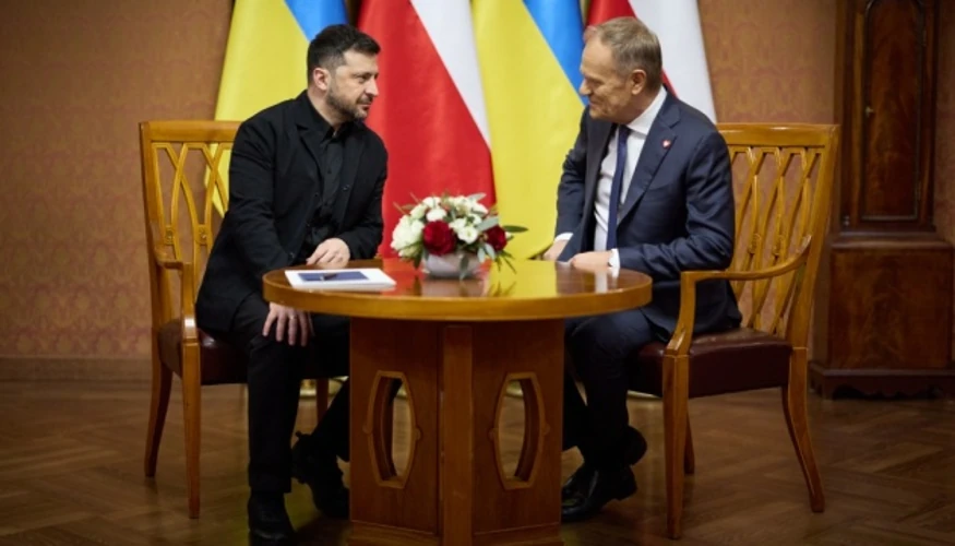 Володимир Зеленський і Дональд Туск під час переговорів у Любліні