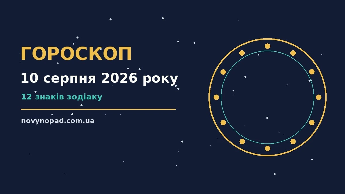 Зодіакальний фон для гороскопу на 10 серпня 2026 року