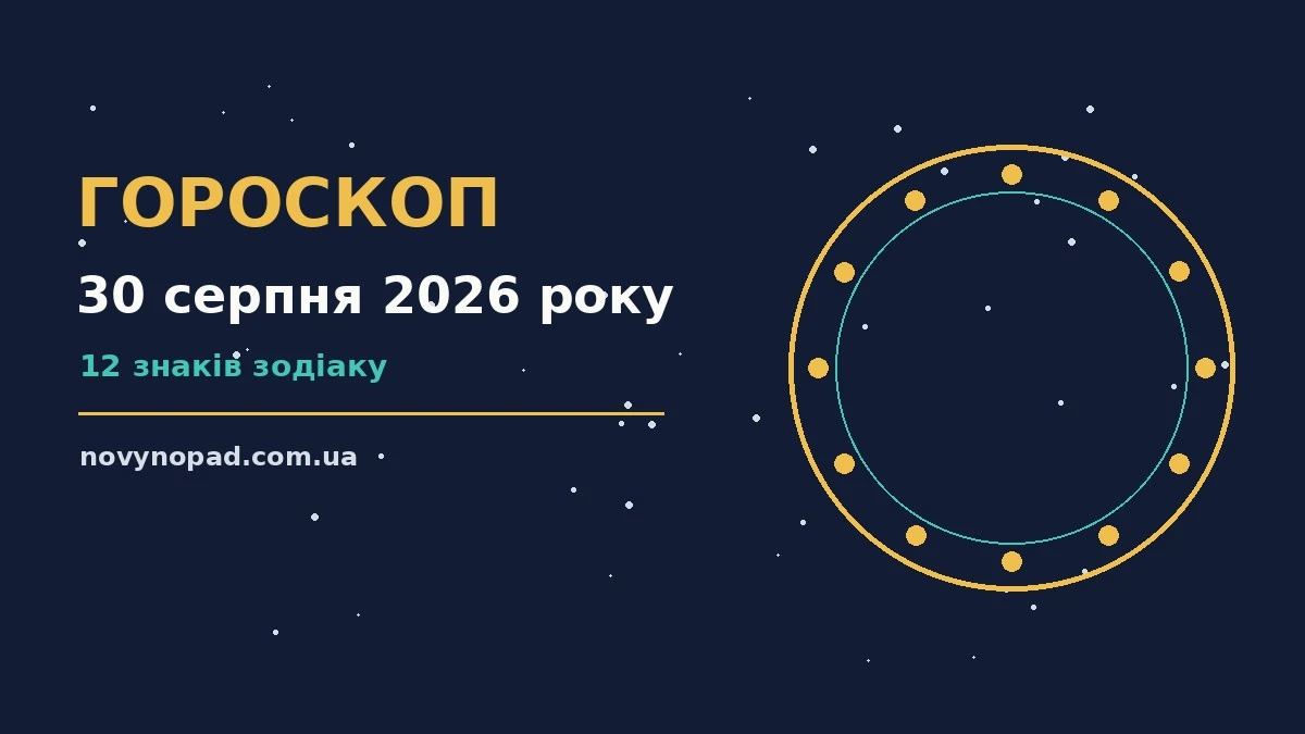 Гороскоп на 30 серпня 2026 року: зоряне небо над міською вечірньою панорамою